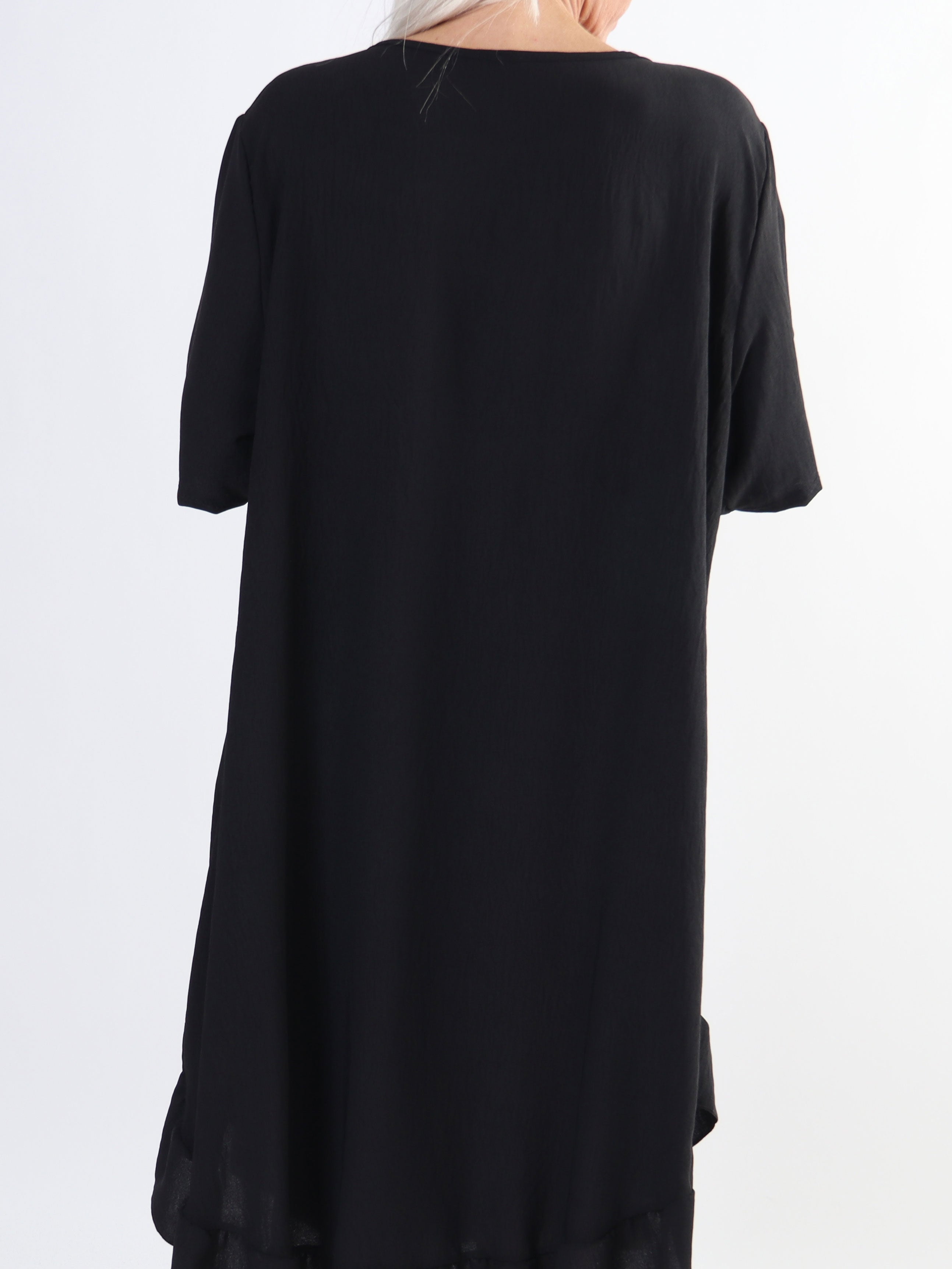 Emmelie - Plus size kjole i viskoseblanding med lommer.